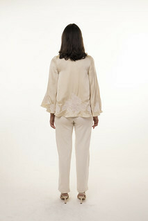 A-Line Blouse, 100% Pure Silk and Lace - NCC Ecobrands