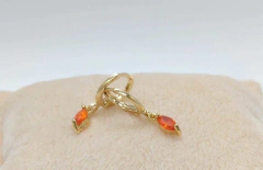Argolinha articulada - Pedra Laranja - Estrela de Anis
