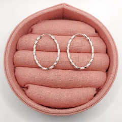 Argola Oval Torcida - Prata 925