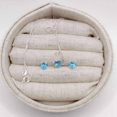 Conjunto de Prata 925 - Azul