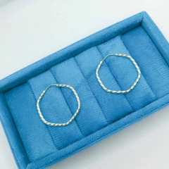 Argola de Prata - Hexagonal - comprar online