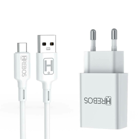 FONTE / CARREGADOR USB TURBO 2.4A - HREBOS - HS-150 tipo C