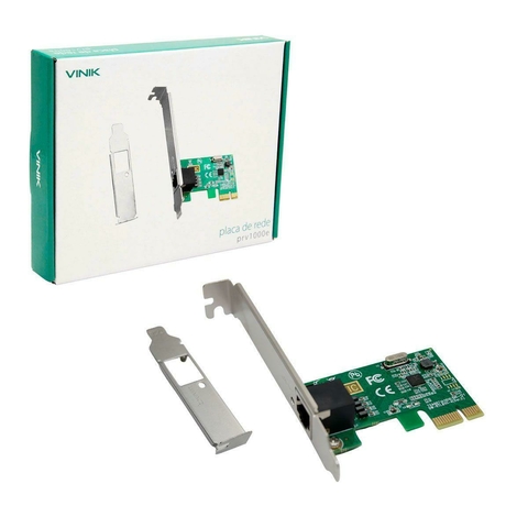 PLACA REDE VINIK PCI-EXPRESS X1 10/100/1000 MBPS COM SUPORTE LOW PROFILE PVR1000E
