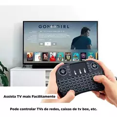 mini teclado led controle bluetooth para smart tv box