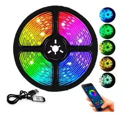 FITA LED ADESIVA RGB BLUETOOTH USB COLORIDA 5M - comprar online