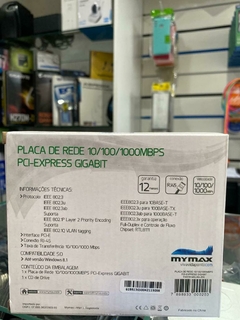 Placa De Rede Gigabit Pci-express Mymax - 10/100/1000mbps - comprar online