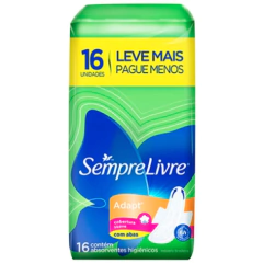 ABSORVENTE SEMPRE LIVRE COM ABAS SUAVE ADAPT PCT 16UND