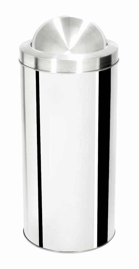 LIXEIRA AÇO INOX C/ ARO E TAMPA BASCULANTE 20L - PREMIUM
