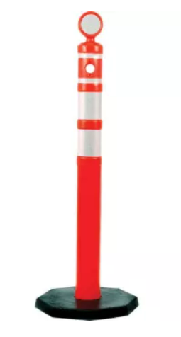 BALIZADOR TUBULAR CANALIZADOR DE FLUXO LARANJA REFLETIVO