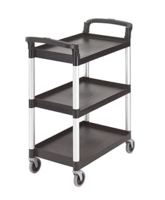 CARRINHO P/ SERVICO C/ 3 PRATELEIRAS SUP 136KG PRETO