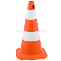 CONE LARANJA/BRANCO GRANDE 75CM KCC