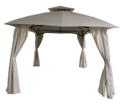 TENDA GAZEBO BEGE EM ACO E POLIESTER 3x4x2,80M