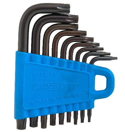 JG CHAVE HEXALOBULAR T7 A T40 9PC GEDORE