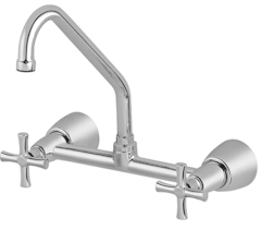 MISTURADOR PIA DE COZINHA PAREDE DN 15(1/2) E DN 20(3/4) PERTUTTI CHROME DOCOL 00455306