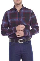CAMISA MASCULINA M/L REGULAR AZUL/VERMELHO REF.4079-0047-1