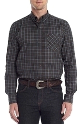 CAMISA MASCULINA M/L REGULAR CAFÉ/AZUL REF.4493-0091-1