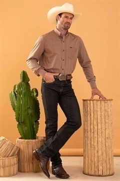 CAMISA MASCULINA M/L REGULAR LARANJA REF.4557-0253-1 na internet