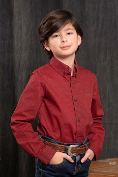 CAMISA BOYS M/L REGULAR VERMELHO - COD: 15971