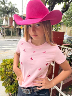 T-SHIRT STABULOS CHUVA DE HORSES (Rosa)-cod:16492 - comprar online