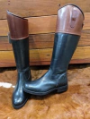 Bota Hípica de couro com ziper e tarjeta marrom - Cod:6738