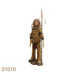 ÍNDIO CACIQUE COM LANÇA OLDWAY 98X40X38CM