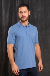 POLO TASSA MASCULINA M/C REGULAR AZUL MÉDIO REF.4479-0808-13