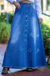 Saia Estrelas Jeans Medio -cod:16469