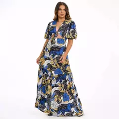 Vestido Estampado Floral Blue Inverno 24 - Cod:16376