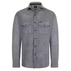 CAMISA VELUDO MASC. M/L Cinza -cod:16470 - comprar online