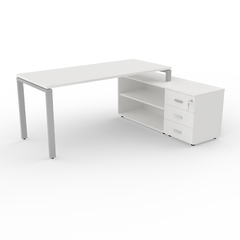 RIVA Puesto Simple con Credenza Aluminio