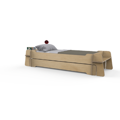 Cama Osaka de 1 plaza en madera natural de Guatambú - comprar online