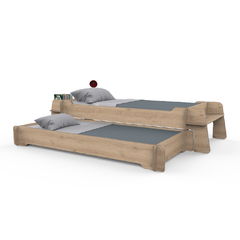 Cama Osaka de 1 plaza en madera natural de Guatambú - tienda online