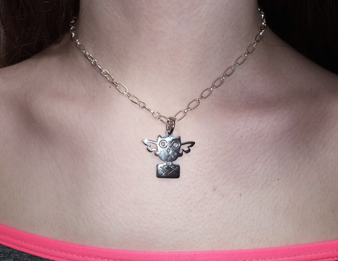 Cadena y dije ¨Hedwig con carta¨ Acero