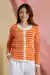 SET CARDIGAN OLI + MUSCULOSA LOU NARANJA Y CRUDO - GauchaBuenosAires