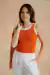 SET CARDIGAN OLI + MUSCULOSA LOU NARANJA Y CRUDO - GauchaBuenosAires