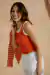 SET CARDIGAN OLI + MUSCULOSA LOU NARANJA Y CRUDO - tienda online