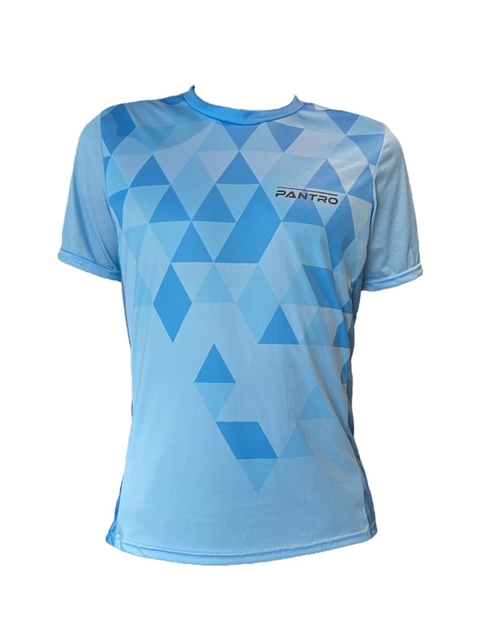 REMERA RUNNING DEPORTIVA UNISEX CELESTE