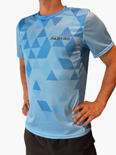 REMERA RUNNING DEPORTIVA UNISEX CELESTE - comprar online