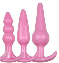 Plug Anal em Silicone Kit com 3