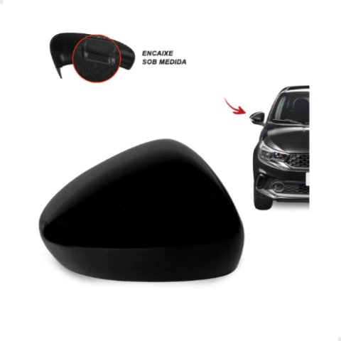 CAPA DO ESPELHO RETROVISOR LD FIAT ARGO 17/ PRETO PRIMER SEM PISCA