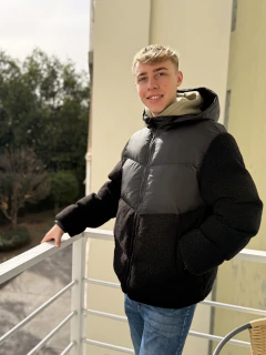 Campera corderito hombre