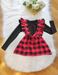 Salopete para Meninas e Adolescentes Xadrez Festa Junina Julina Festa de São João BINF527 - Não acompanha a Blusa de Dentro - loja online