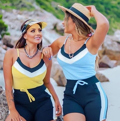 Conjunto Crepe Blusa Alça e Shorts (CJC4549)