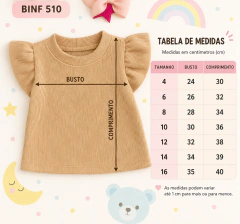 Blusa Infantil e Juvenil Cropped Blusa Manguinha Frufru Ribana Para Meninas e Adolescentes (Binf510) na internet