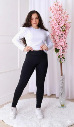 Conjunto Infantil e Juvenil para Meninas e Adolescentes Blusa Inverno Manga Longa Frufru Babado Plissado e Calça Legging CJI047 - loja online