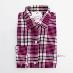 Camisa caipira/ junina infantil xadrez manga longa