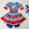 Vestido Caipira Festa Junina São João azul