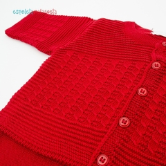 Saída de maternidade tricot Davi MFC vermelho