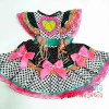 Vestido caipira luxo xadrez preto e branco Festa Junina São João