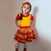 Vestido Caipira Festa Junina cai cai balão com tiara